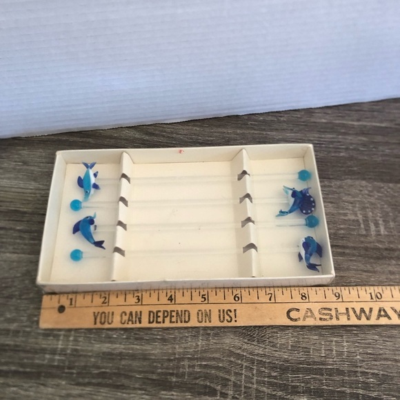 Handblown Glass Marine Animal Stir Sticks - Picture 5 of 8